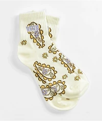 Vans Paisley Marshmallow & Sepia Ankle Socks