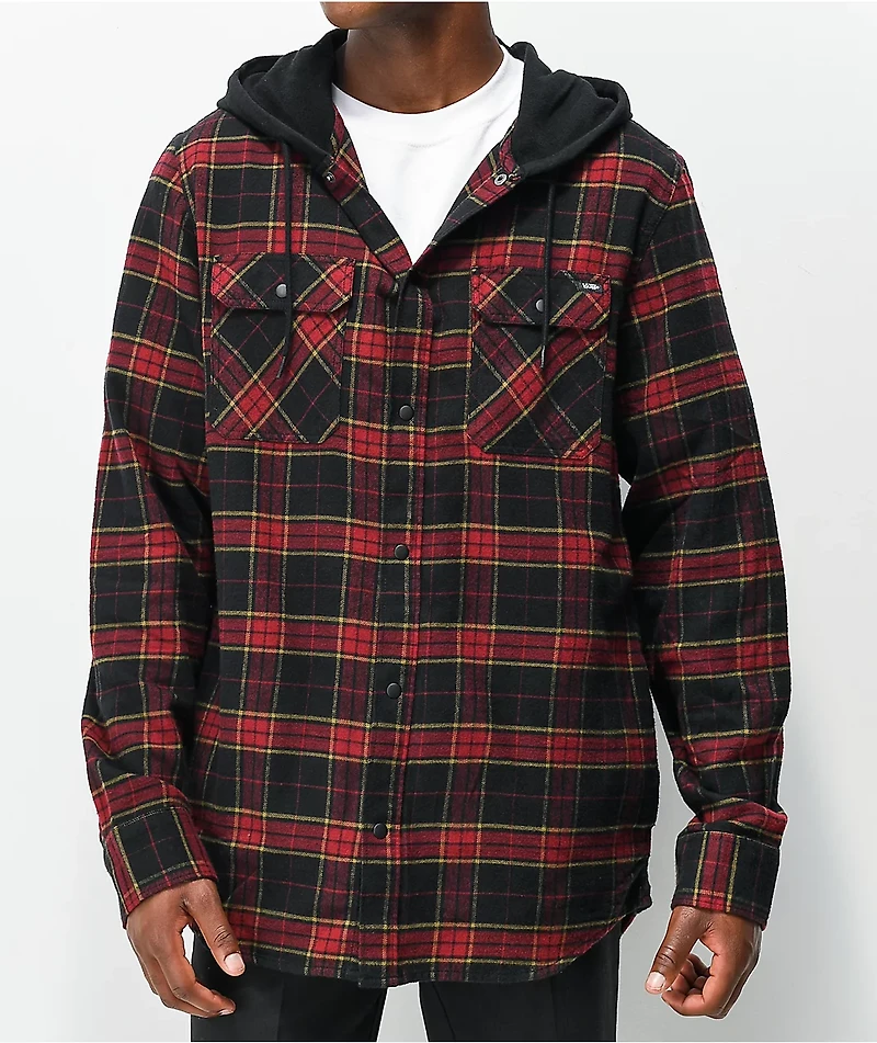Vans Parkway II Pomegranate & Black Hooded Flannel Shirt