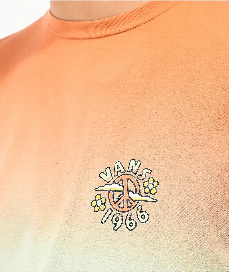Vans Peace Of Mind Orange & Blue Dip Dye T-Shirt