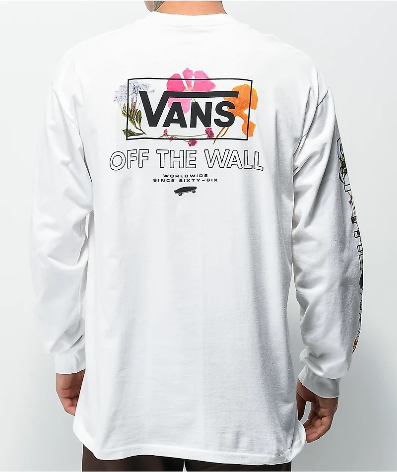 Vans Pressed Floral White Long Sleeve T-Shirt