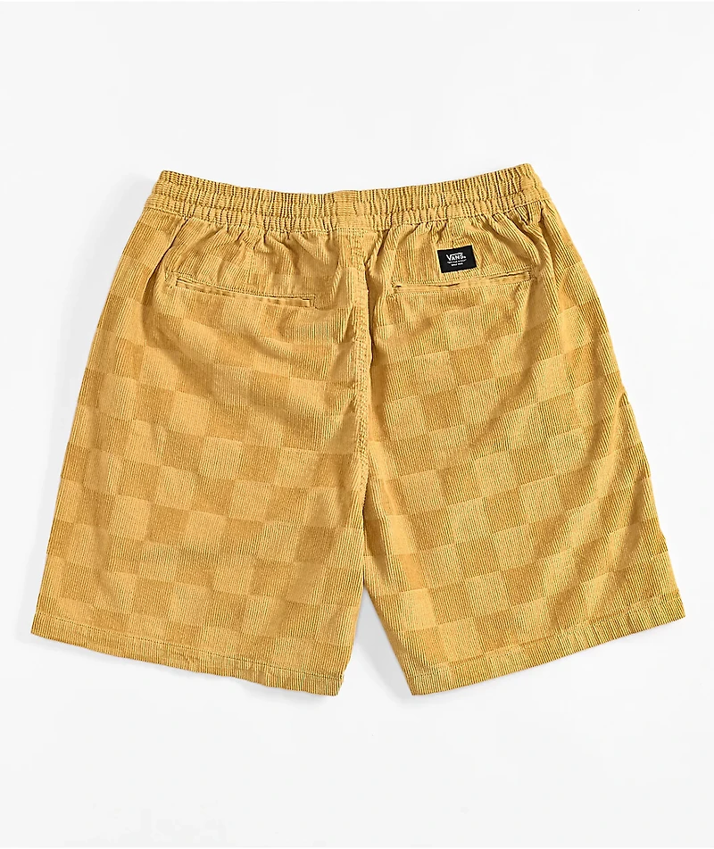 Vans Range Checkered Corduroy Tan Skate Shorts