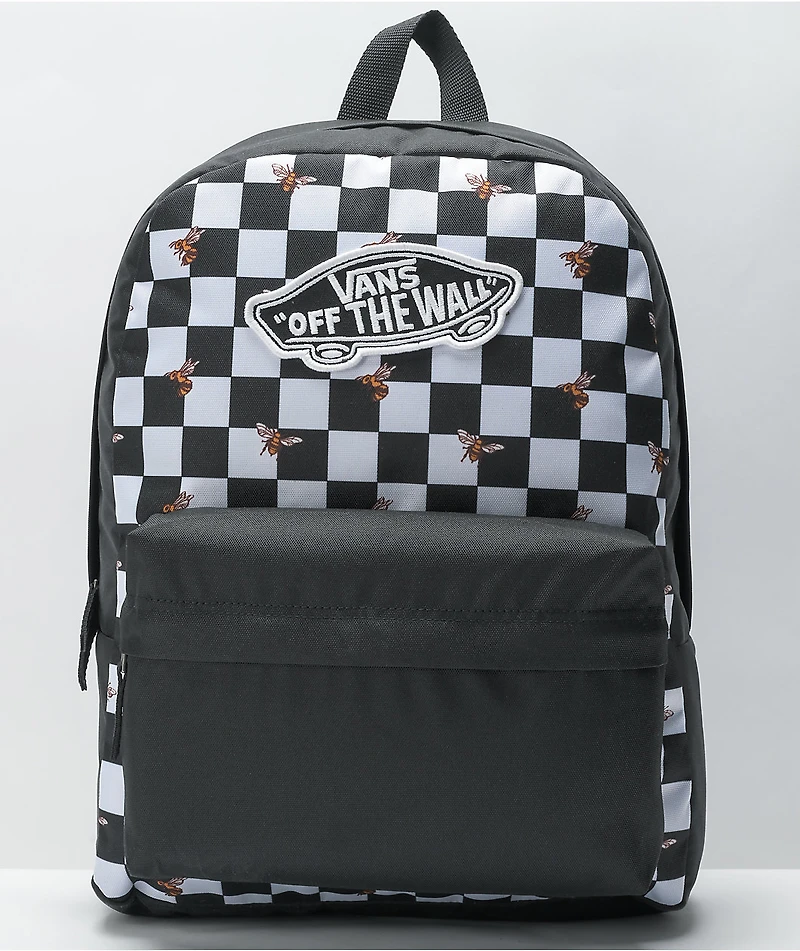 Vans Realm Bee Checkered Black & White Backpack