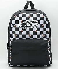 Vans Realm Bee Checkered Black & White Backpack