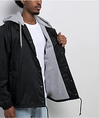 Vans Riley Black Hooded Coaches Jacket