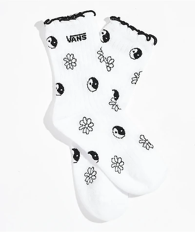 Vans Ruffled Up Yin Yang White Crew Socks