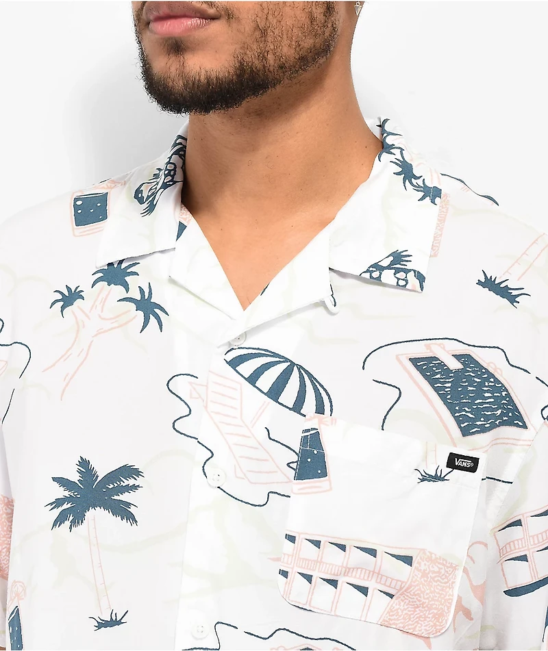 Vans Scenic White Short Sleeve Button Up Shirt