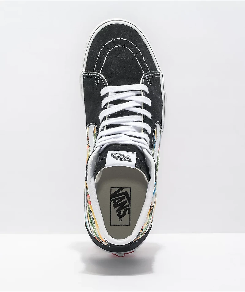 Vans Sk8-Hi Aloha Black & White Skate Shoes