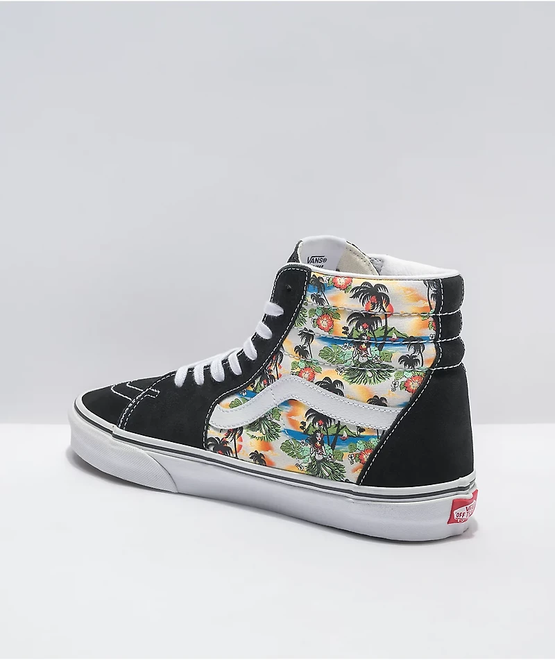 Vans Sk8-Hi Aloha Black & White Skate Shoes