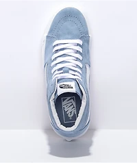 Vans Sk8-Hi Ashley Blue & White Pig Suede Skate Shoes