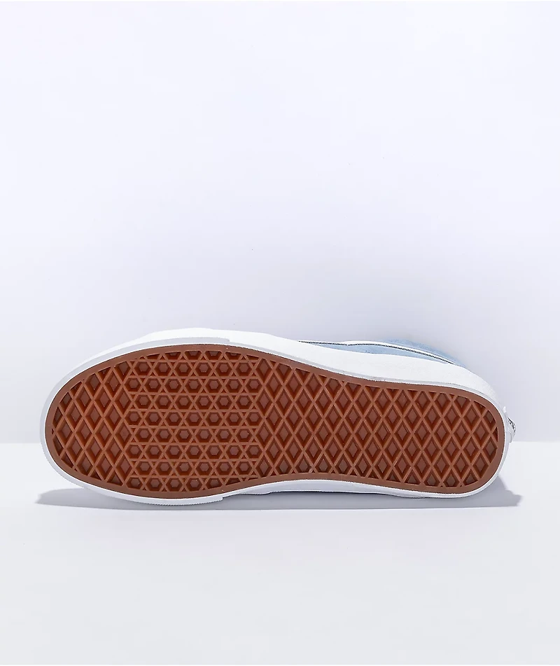 Vans Sk8-Hi Ashley Blue & White Pig Suede Skate Shoes