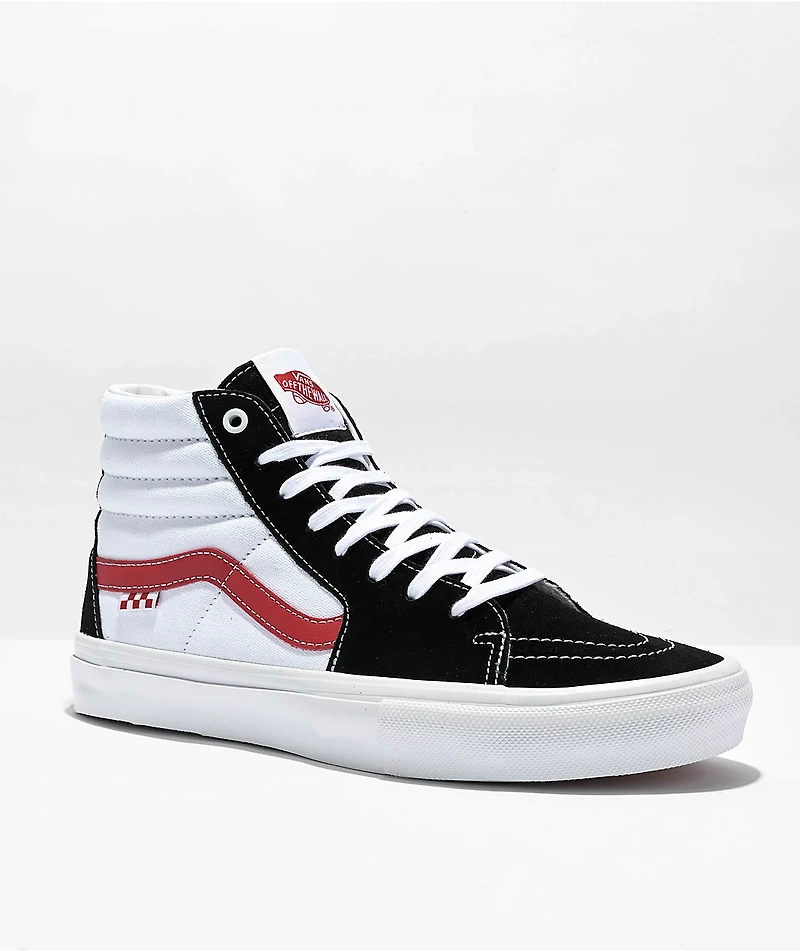 Vans Sk8-Hi Athletic Black & Red Skate Shoes