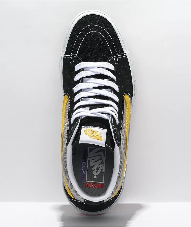 Vans Sk8-Hi BMX Black, Grey, & Gold Shoes