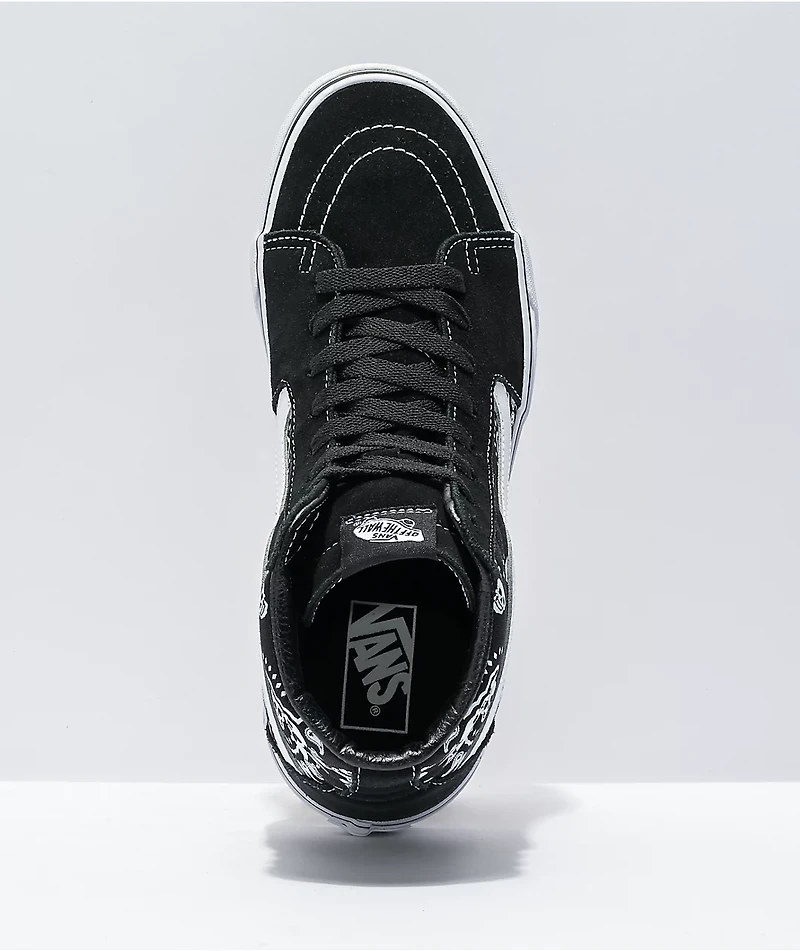 Vans Sk8-Hi Bandana Black & White Skate Shoes