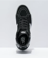Vans Sk8-Hi Bandana Black & White Skate Shoes