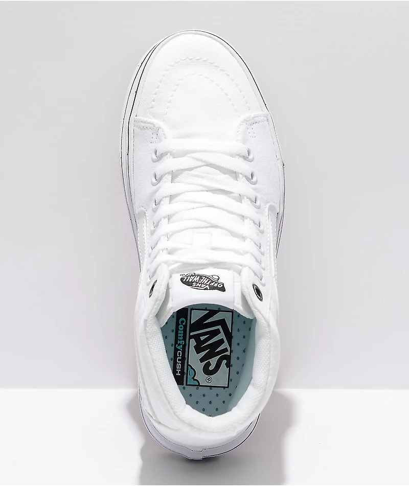 Vans Sk8-Hi ComfyCush Super White Platform Shoes