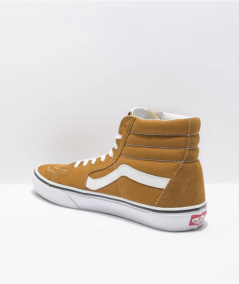 Vans Sk8-Hi Golden Brown & White Skate Shoes