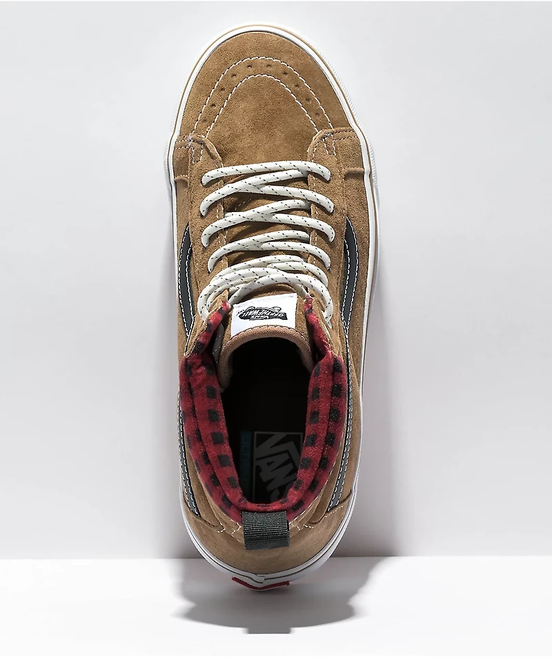 Vans Sk8-Hi MTE-1 Plaid Brown & Black Skate Shoes