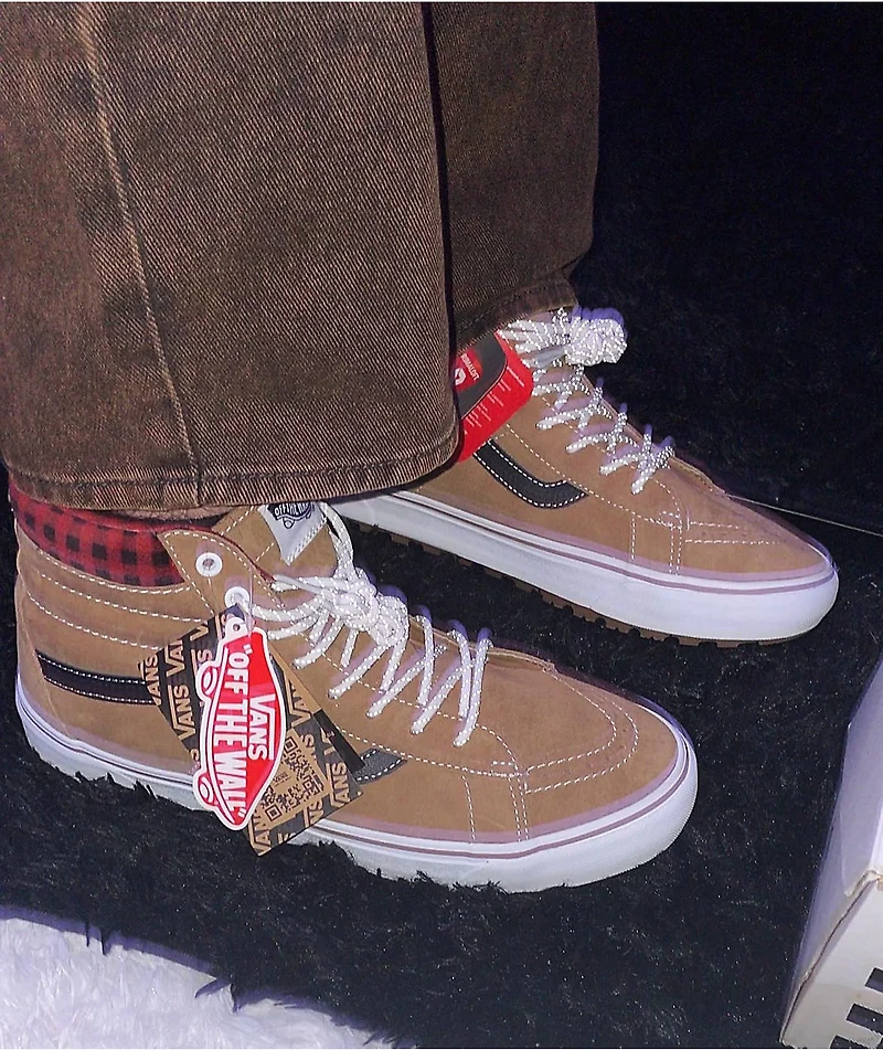 Vans Sk8-Hi MTE-1 Plaid Brown & Black Skate Shoes