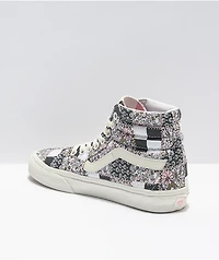Vans Sk8-Hi Patchwork Floral Black & White Skate Shoes