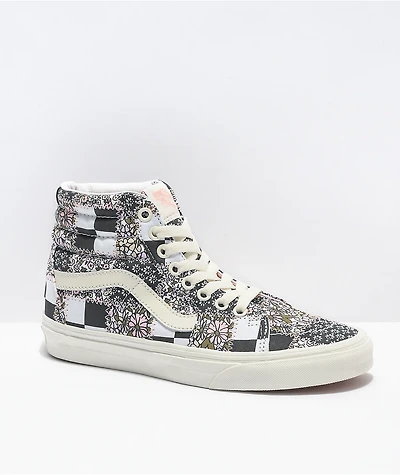 Vans Sk8-Hi Patchwork Floral Black & White Skate Shoes