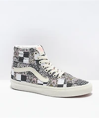 Vans Sk8-Hi Patchwork Floral Black & White Skate Shoes
