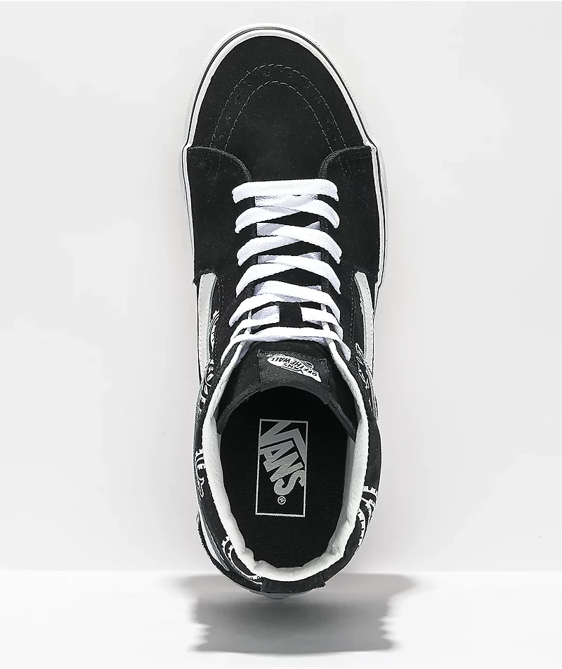 Vans Sk8-Hi Peace & Paisley Black Skate Shoes