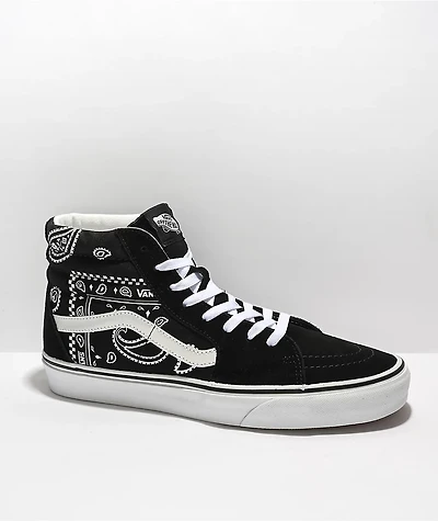 Vans Sk8-Hi Peace & Paisley Black Skate Shoes