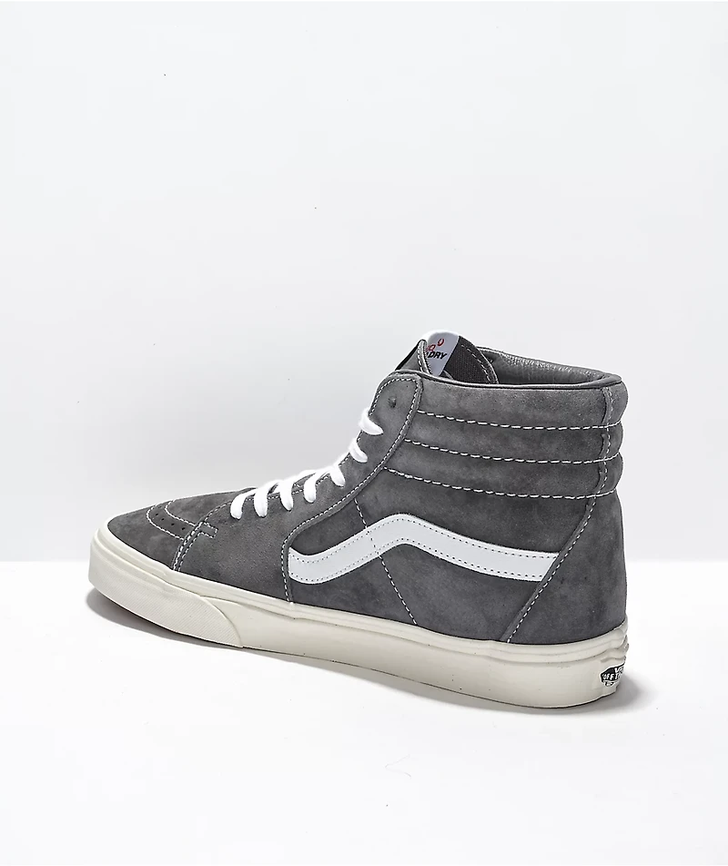 Vans Sk8-Hi Pig Suede Rabbit Grey & Snow White Skate Shoes