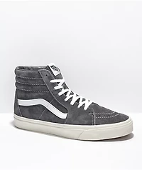 Vans Sk8-Hi Pig Suede Rabbit Grey & Snow White Skate Shoes