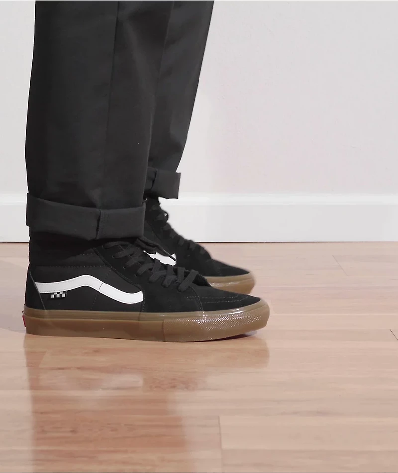 Vans Sk8-Hi Pro Black & Gum Skate Shoes