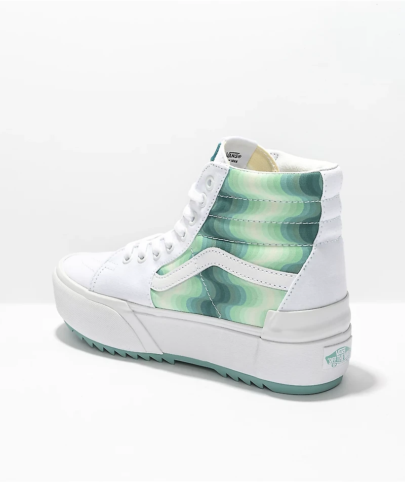 Vans Sk8-Hi Stacked Mint Gradient Platform Shoes