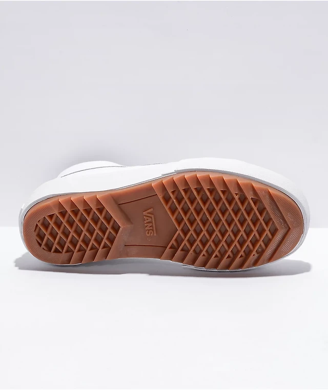 High Top Vans Platform Gum Sole Vans Sk8-Hi Stacked True White