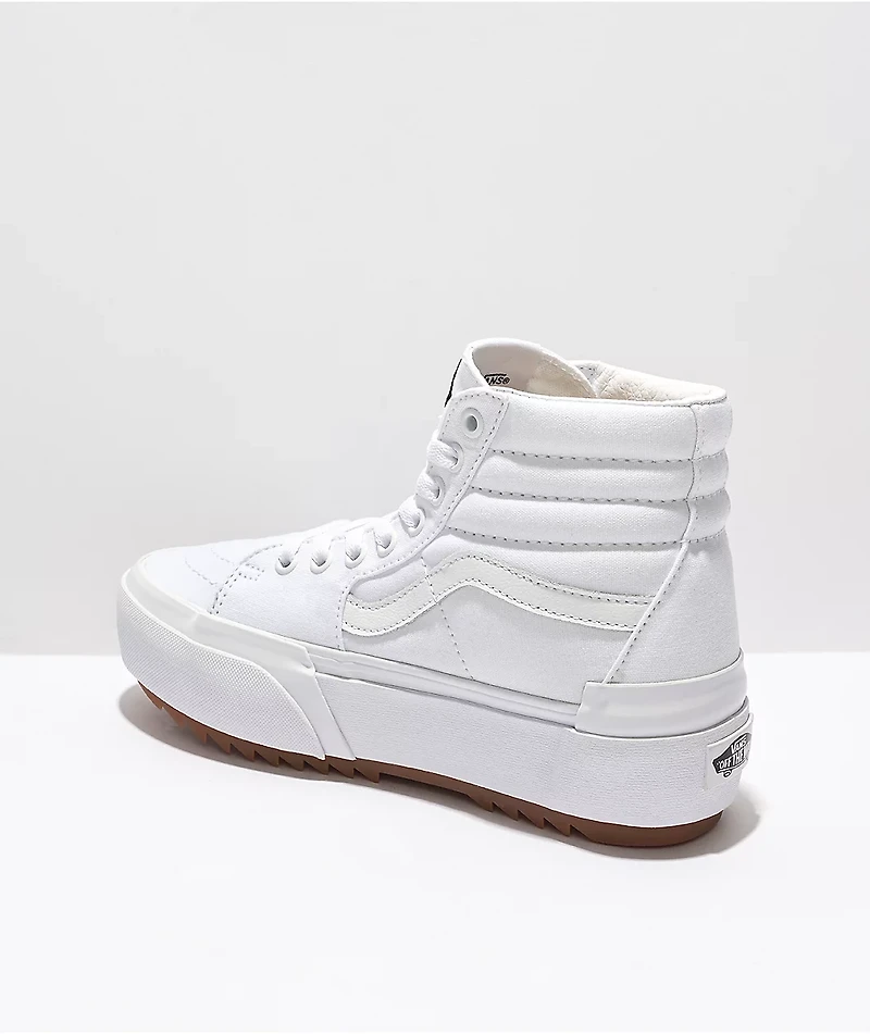 Vans Sk8-Hi Stacked True White Platform Shoes