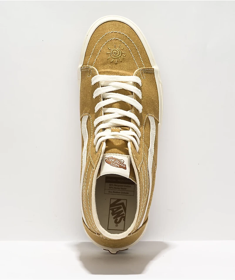 Vans Sk8-Hi Tapered Eco Theory Mustard Gold & True White Skate Shoes