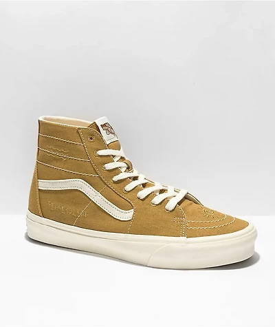Vans Sk8-Hi Tapered Eco Theory Mustard Gold & True White Skate Shoes