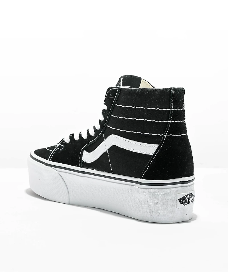 Vans Sk8-Hi Tapered Stackform Black & White Platform Shoes