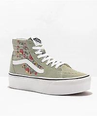 Vans Sk8-Hi Tapered Stackform Floral Embroidery Platform Shoes