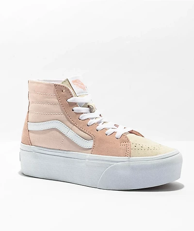 Vans Sk8-Hi Tapered Stackform Peach Color block Platform Shoes