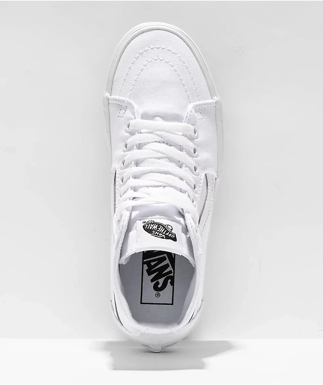 Vans Sk8-Hi Tapered Stackform True White Platform Shoes at