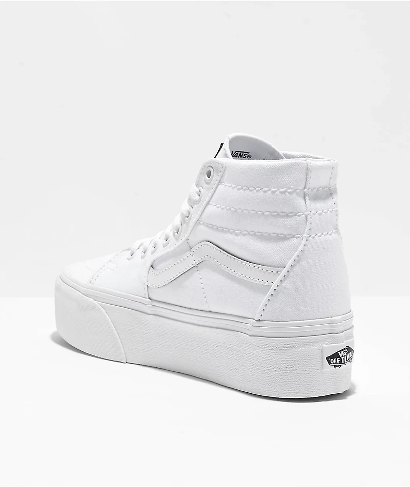 Vans Sk8-Hi Tapered Stackform True White Platform Shoes