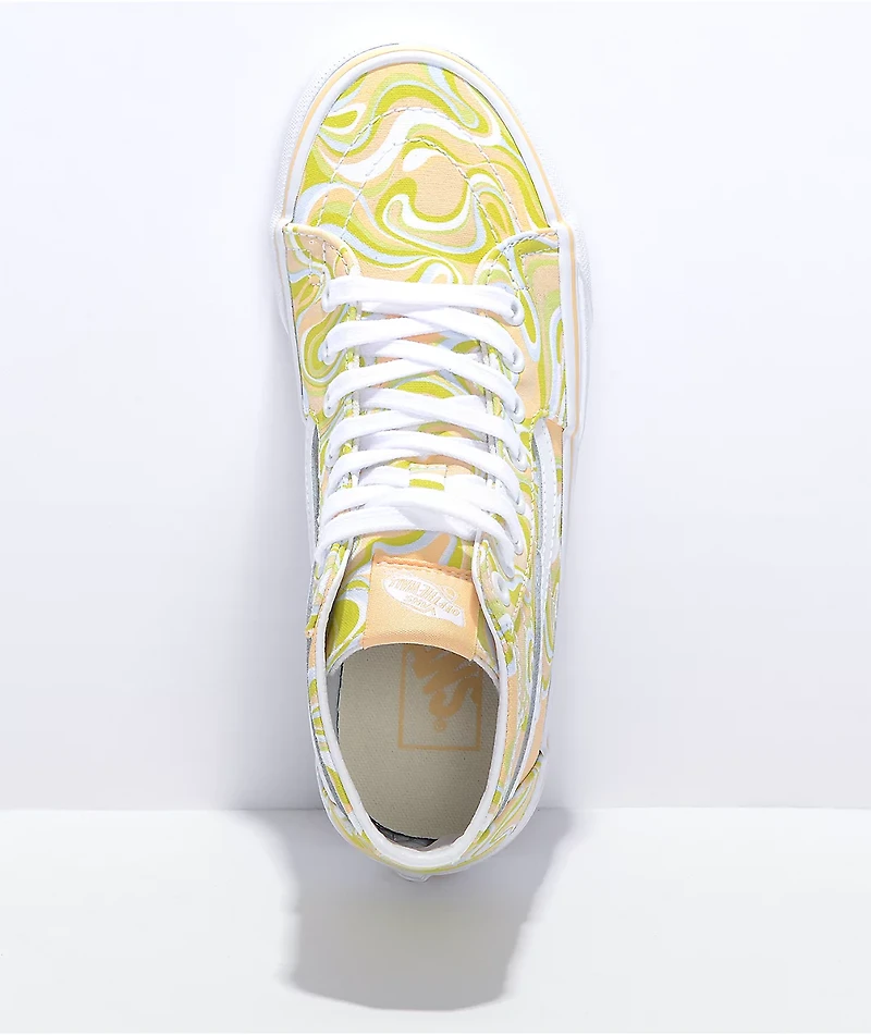 Vans Sk8-Hi Tapered Swirl Lime Green Skate Shoes