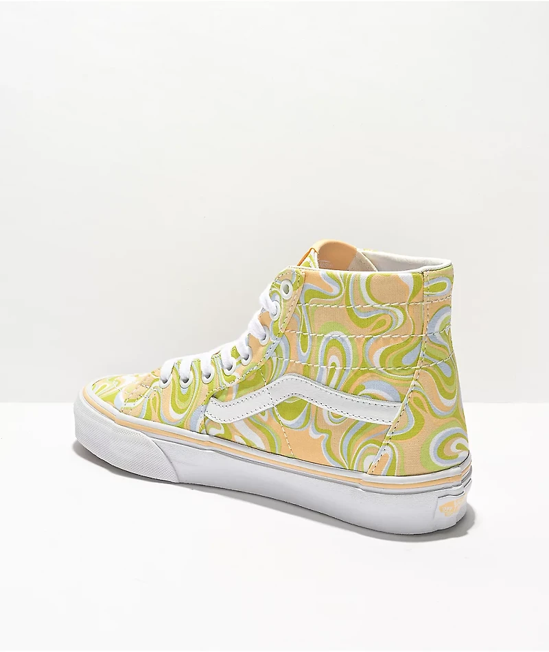 Vans Sk8-Hi Tapered Swirl Lime Green Skate Shoes