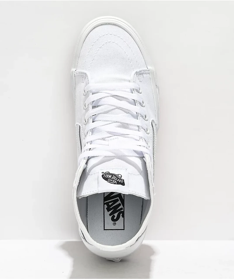 Vans Sk8-Hi Tapered True White Canvas Skate Shoes