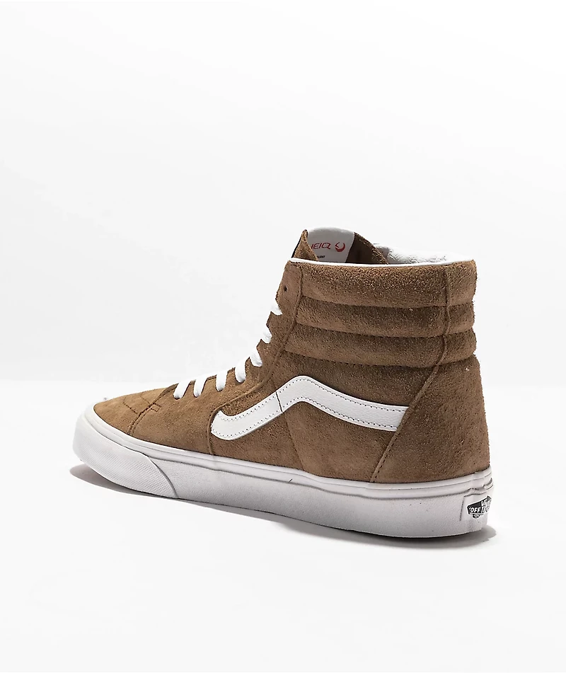 Vans Sk8-Hi Tobacco Brown Pig Suede Skate Shoes