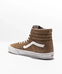 Vans Sk8-Hi Tobacco Brown Pig Suede Skate Shoes