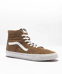 Vans Sk8-Hi Tobacco Brown Pig Suede Skate Shoes