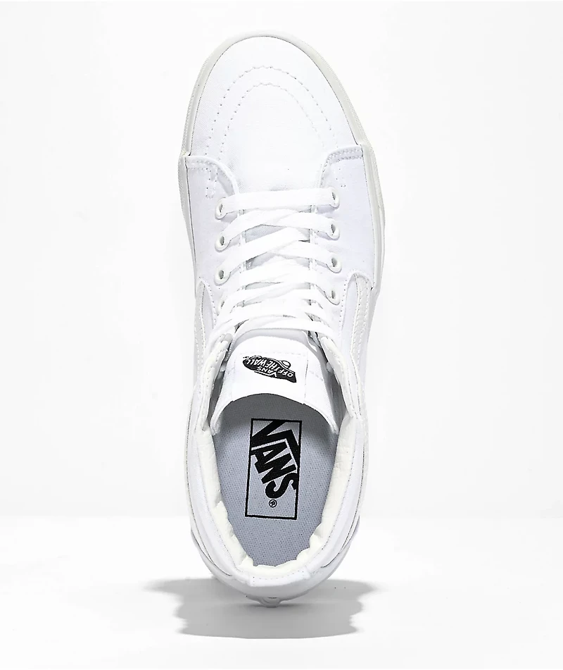 Vans Sk8-Hi True White Canvas Skate Shoes
