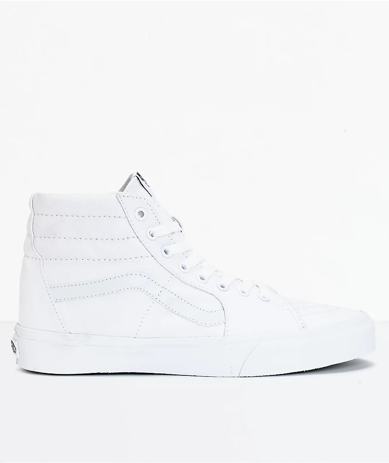 Vans Sk8-Hi True White Canvas Skate Shoes