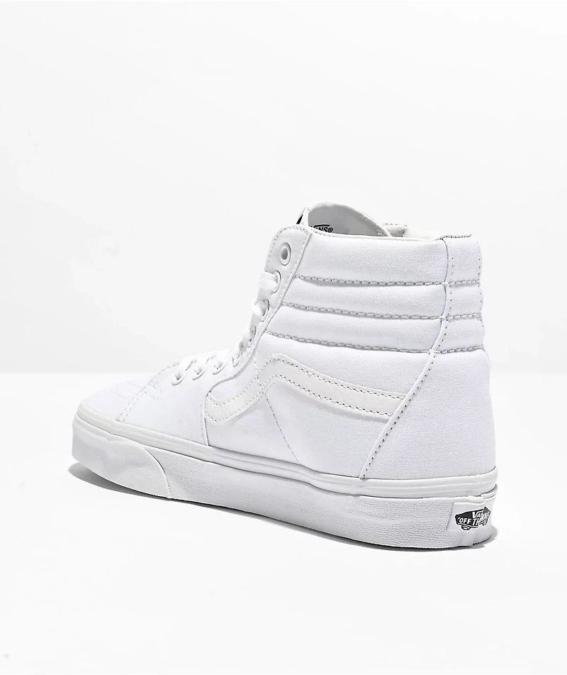 Vans Sk8-Hi True White Canvas Skate Shoes