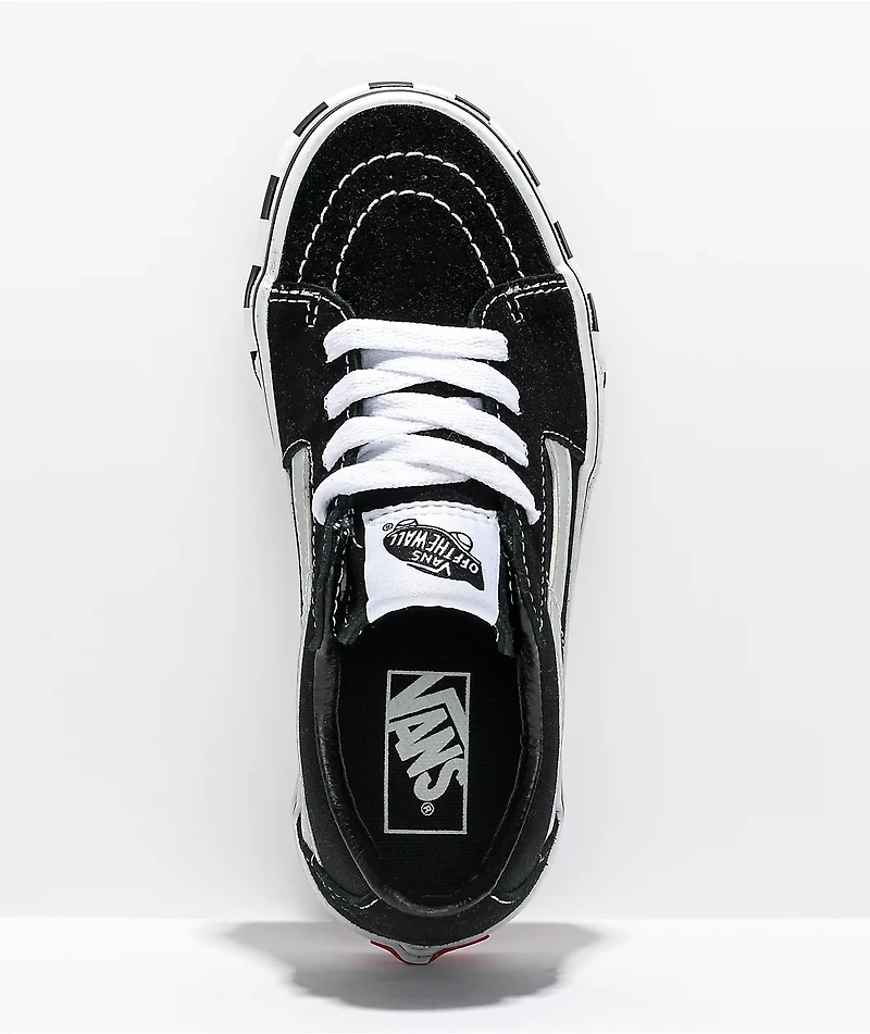 Vans Sk8-Low Reflective Black & White Skate Shoes